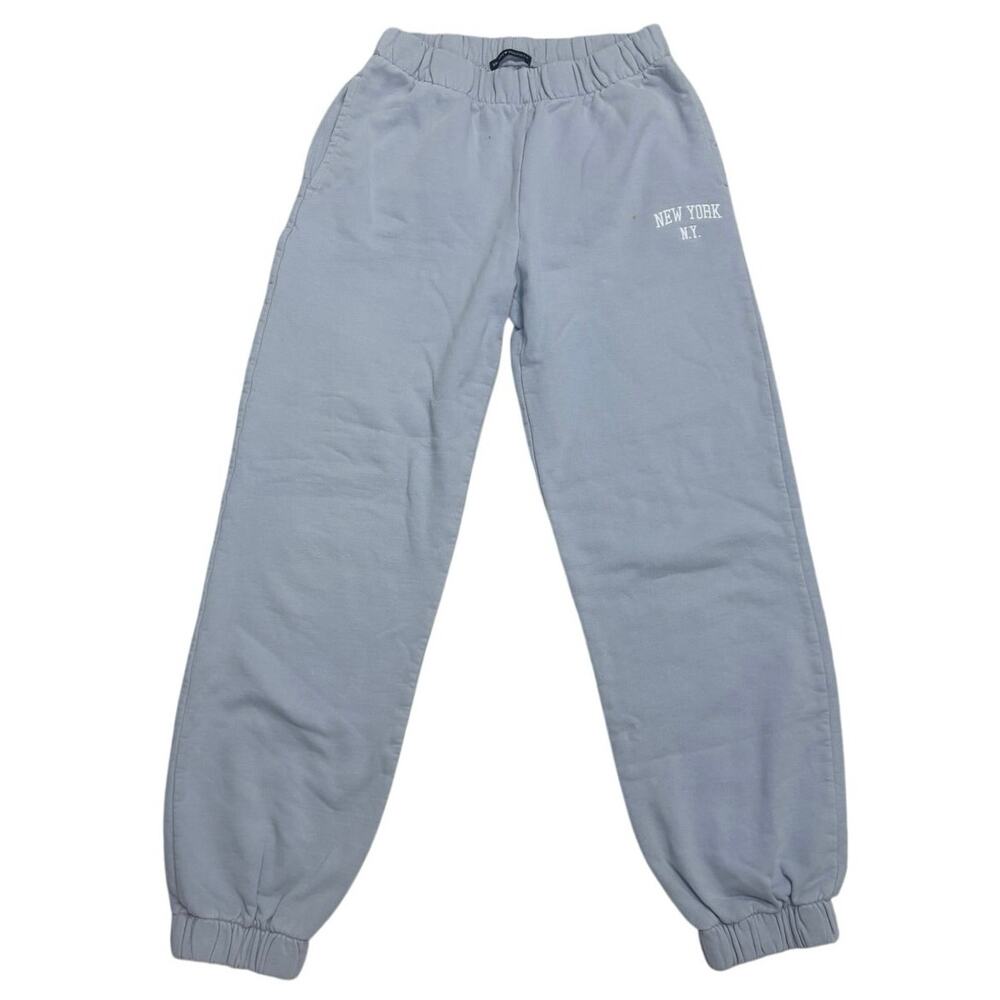 💕 Brandy Melville Blue Gray NY Sweatpants Joggers Cozy Y2K Style 🤍 Fits XS/S✨